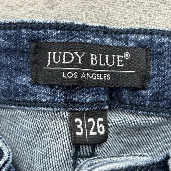 Judy Blue Jeans Womens 3 / 26 Boyfriend Fit Medium Wash Stretch Denim Distressed - Picture 12 of 16